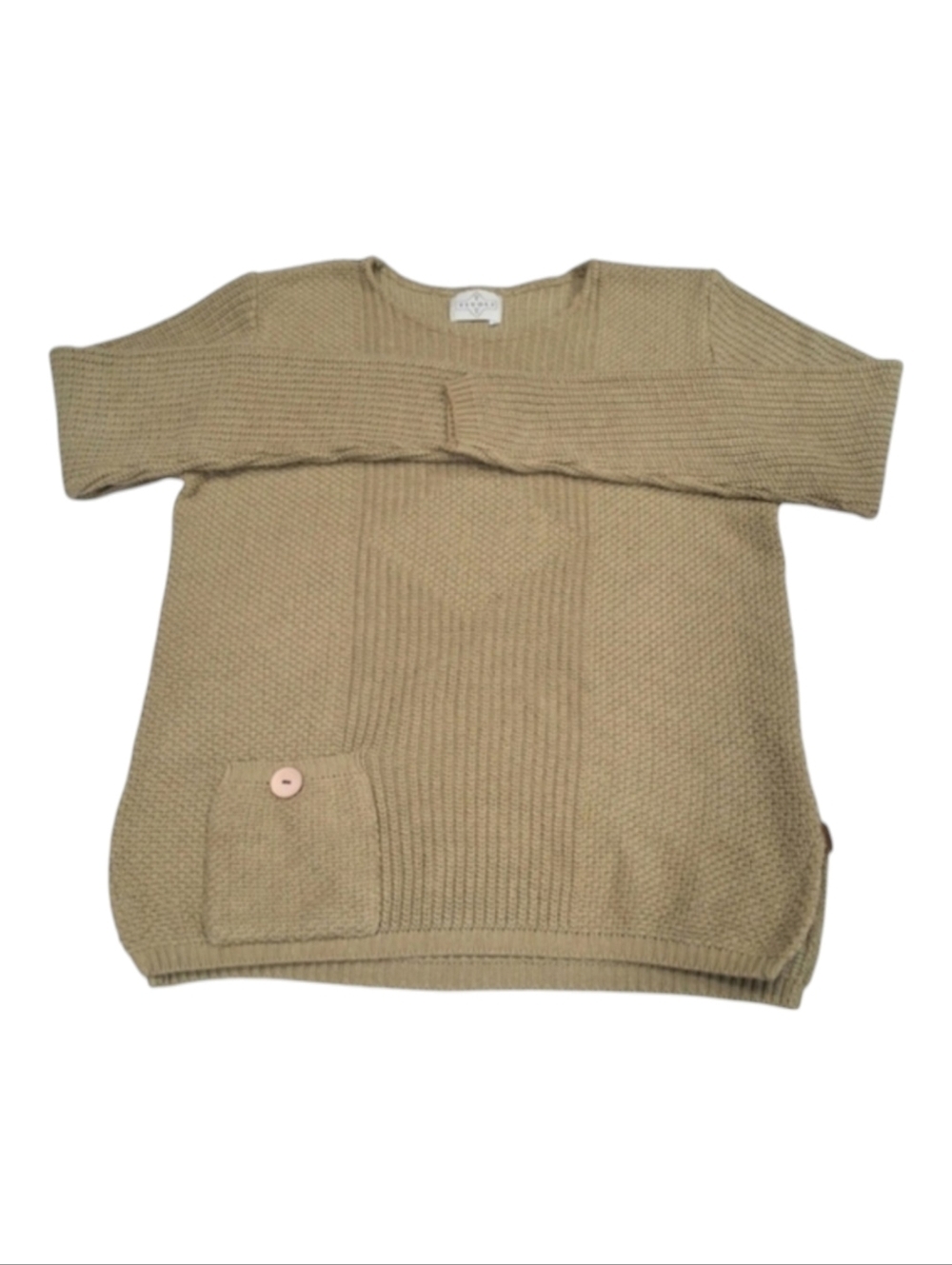 ✨2/$25 Tivoli cottage core Green Women Cable Knit Sweater Pocket Granola Girl L